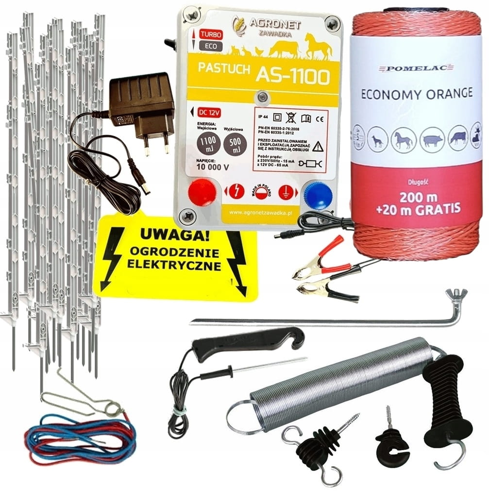 PASTUCH ELEKTRYCZNY ZESTAW XXL 50 PALIKÓW + GRATIS - Cavalo